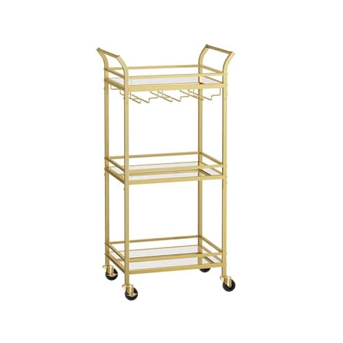 VASAGLE 3-Tier Gold Bar Cart (ULRC091A62)