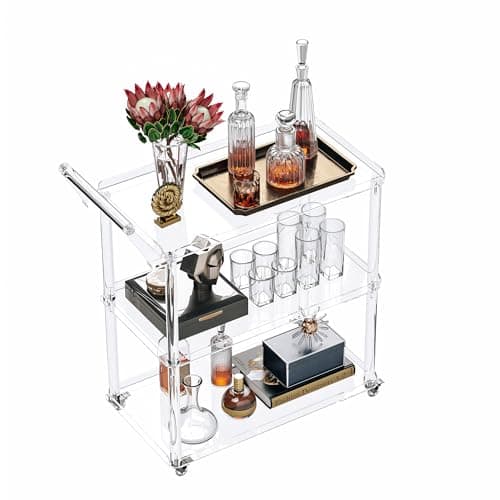Dethan 3-Tier Acrylic Bar Cart with Handle (SYYKL-TC03)