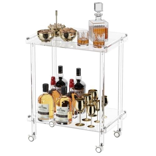 HMYHUM 2-Tier Acrylic Bar Cart (00751)