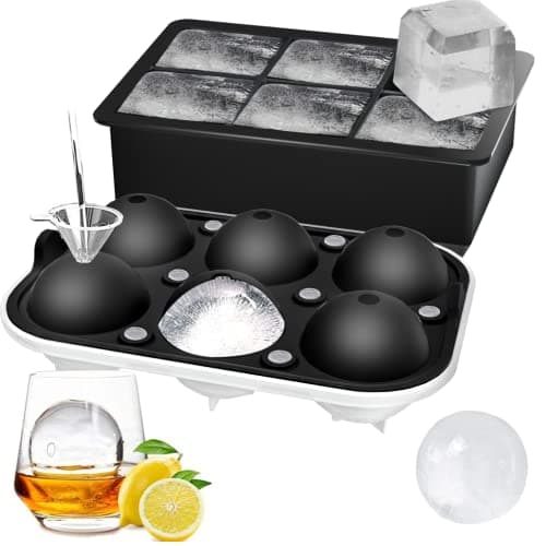 Rottay Ice Cube Trays, 2-Inch Spheres and Cubes, 2-Pack