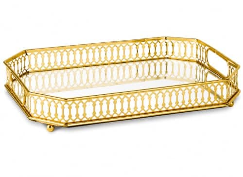 TEITEAI Mirrored Bar Cart Tray, 15.75 x 11.8 in
