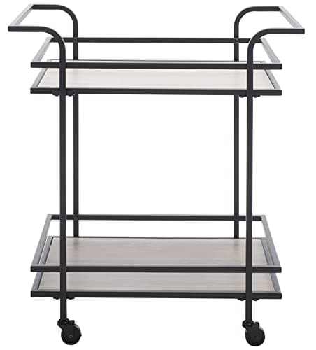 Safavieh Lameris 2-Tier Bar Cart with Handles, Matte Black (BCT8011A)