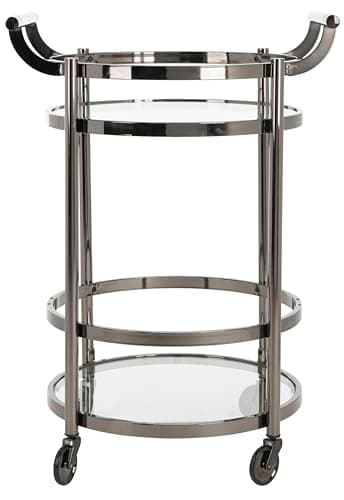 Safavieh Sienna Bar Cart, Gunmetal and Glass (BCT8001A)