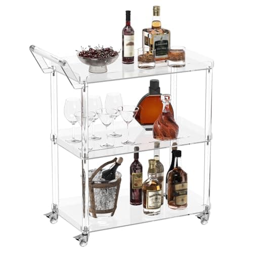 HMYHUM 3-Tier Acrylic Bar Cart, 30.5 inch (01018)
