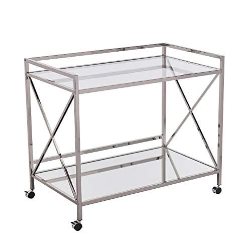 SEI Furniture Maxton Polished Steel Bar Cart (AMZ0402ZH)