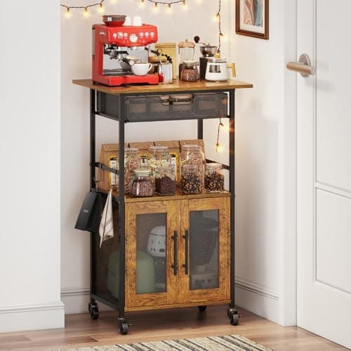Hencawima Slim 3-Tier Rolling Cart with 2 Doors (CFG-X)