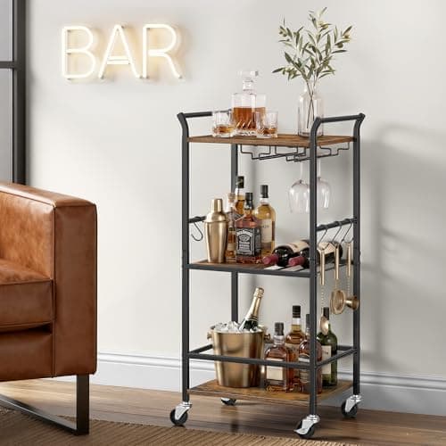 VASAGLE Barnet Narrow Bar Cart (ULRC190K101)