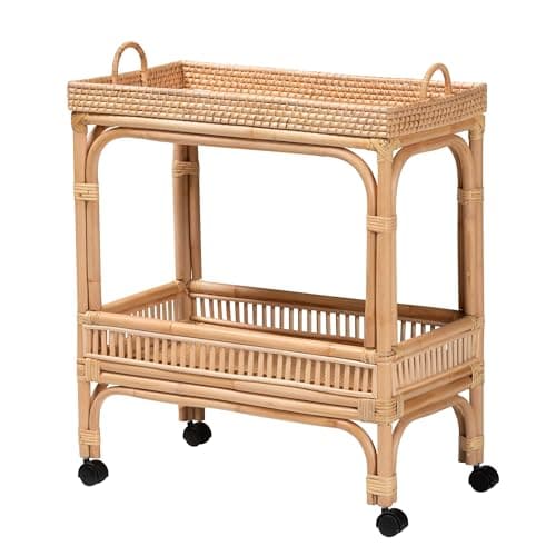 bali & pari Lombok 2-Tier Rattan Bar Cart (238-13391-AMZ)