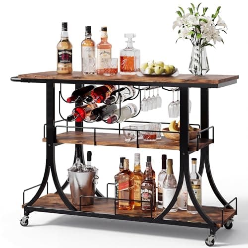PETKABOO 3-Tier Rustic Wooden Bar Cart (HSC123WF)