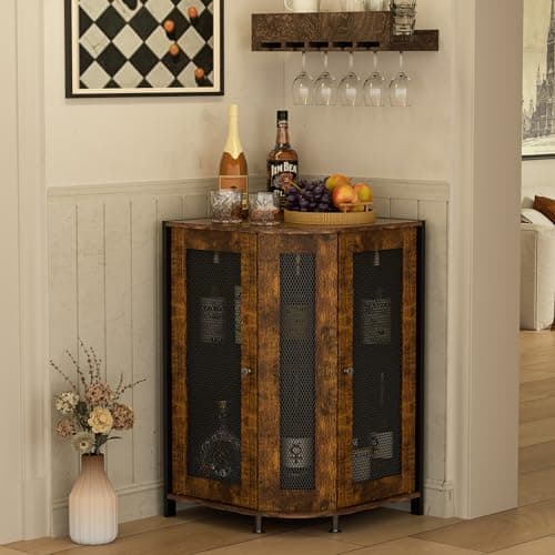 JKsmart 3-Tier Corner Bar Cabinet