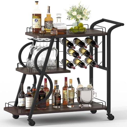 Aubtik 3-Tier Industrial Bar Cart (AU-BC208-W)