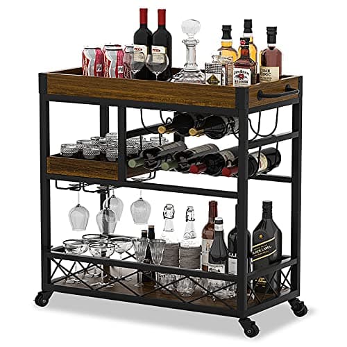 Ohsuaniy 3-Tier Industrial Cart with Removable Trays