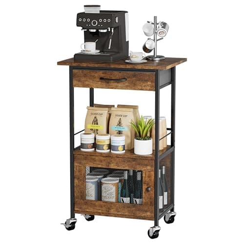 SWTYMIKI Rolling Coffee Bar Cabinet (ZWJ279)
