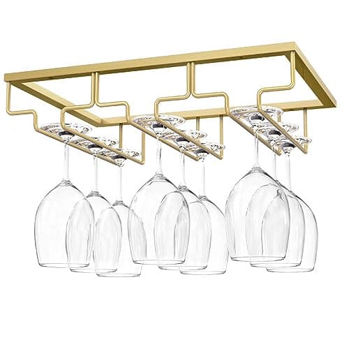 Nuovoware Wine Glass Rack, 3 Rows, Gold (Pjbj0618gld)