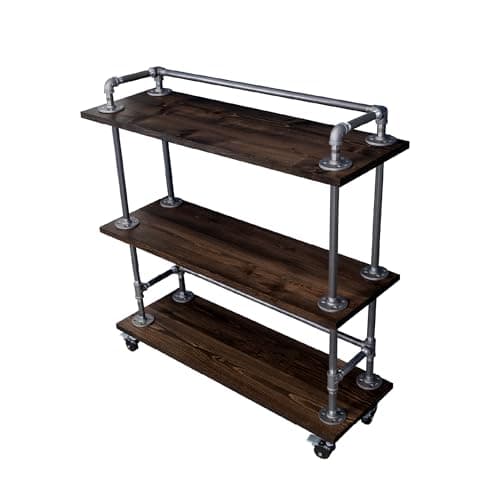 PIPE DECOR Industrial Bar Cart, Boulder Black
